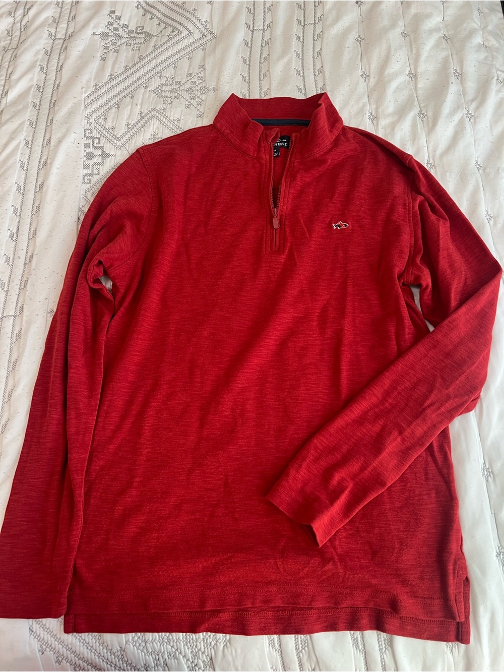 Men's Red Half-Zip Sweater - Casual Performance Layer